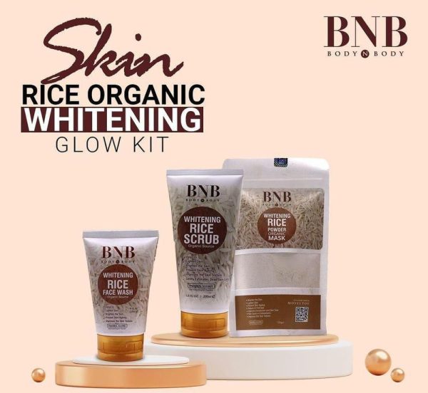 Bnb-rice Extract Brightening Skincare Kit | Face Wash, Scrub & Mask